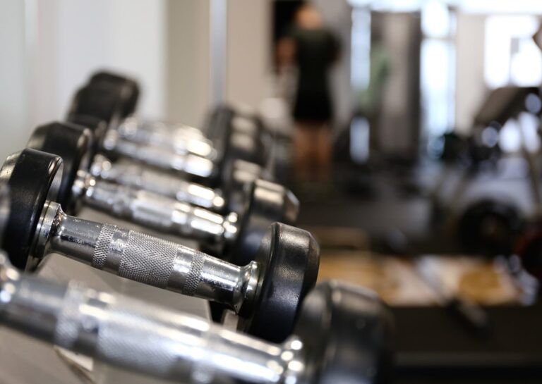 Osprey Hotel Gym Close up of Dumbells on Rack