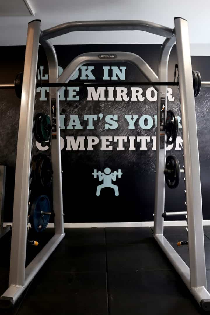 Osprey Hotel Gym Quote on Squat rack