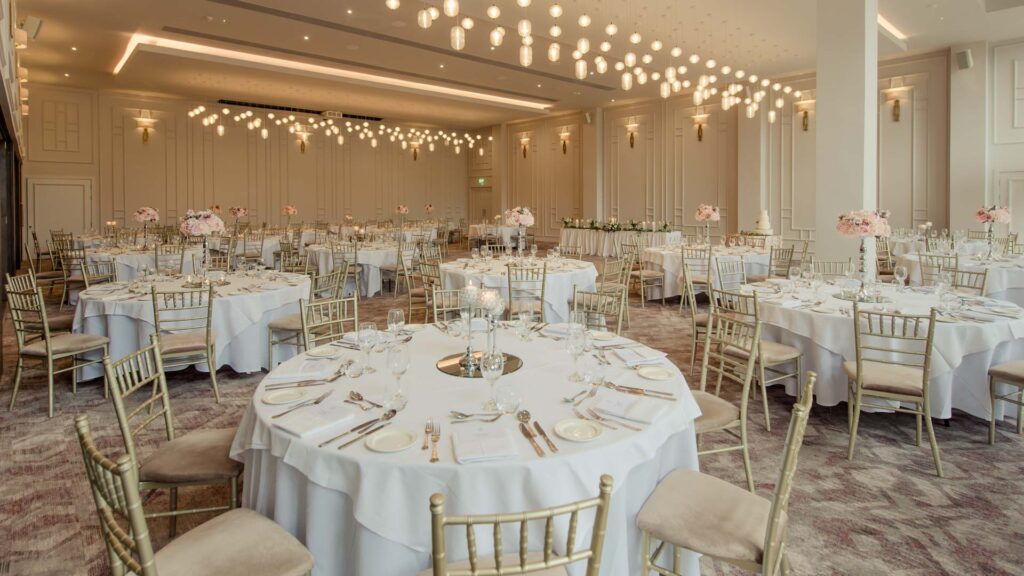 Osprey Hotel Wedding Table Setup In Ballroom